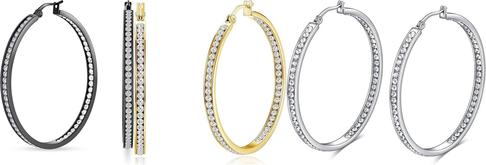 Womens 40mm Hoop Earrings - Gallery 11