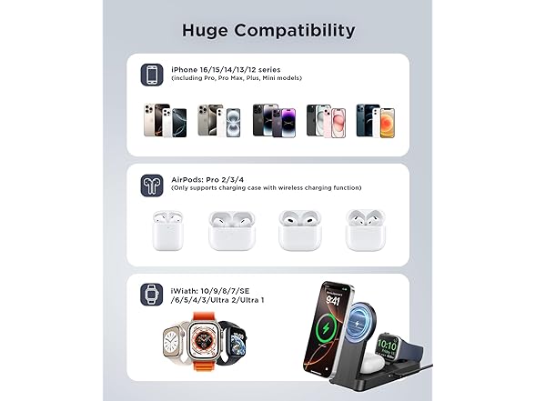 3 in 1 Magnetic Wireless iPhone Charging Station