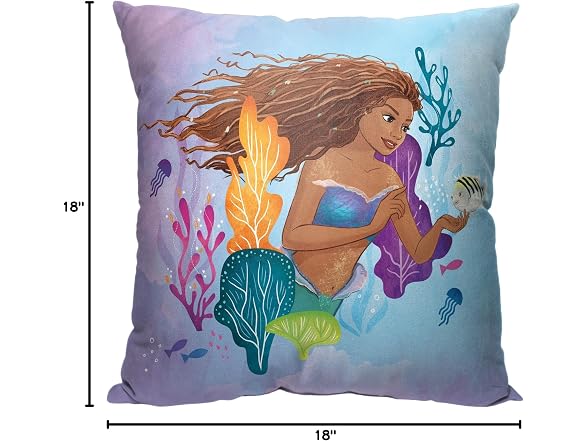 Northwest Little Mermaid Pillow, 18" x 18"