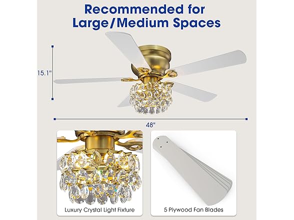 Parrot Uncle F5002 48" Flush Mount Ceiling Fans