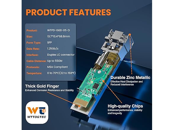 2 Pack 1000BASE-SX SFP to LC Multimode