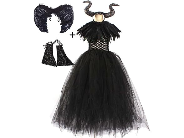 OBEEII (6-7Y) Witch Costume Handmade Knitted Tulle - Gallery 5