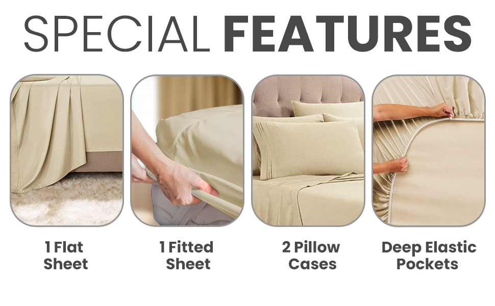 Clara Clark Premier 1800 Series 4 Piece Cal King Sheet Set - Gallery 5