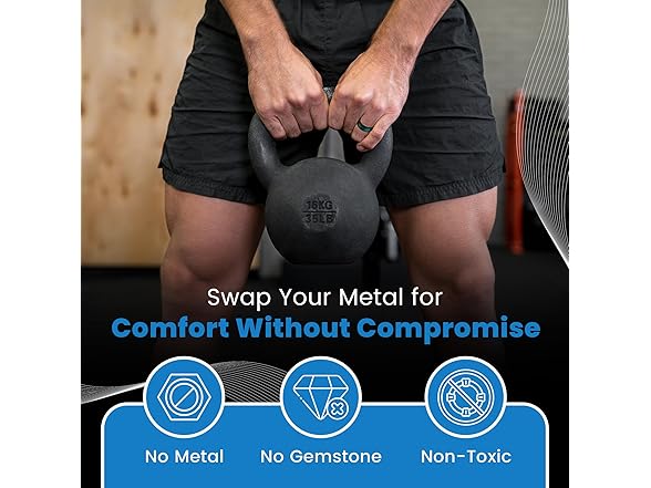 Sinai Waves Silicone Rings Black (9.5)