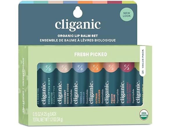 Cliganic Organic Lip Balm Set
