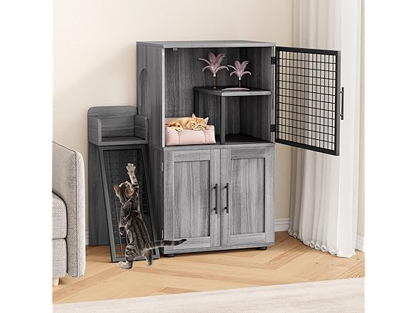 Hidden Cat Litter Box with Ladder