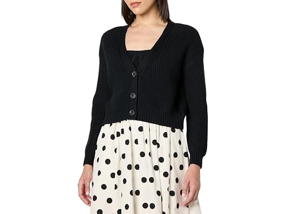 The Drop Women Sari Cropped Button-front Cardigan - Gallery 19