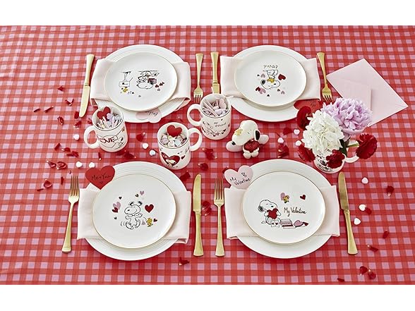 Lenox 897219 Snoopy Valentines Day Mugs, Set of 4
