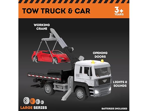 Driven by Battat - Tow Truck, 20-Inch - Toy Tow Truck