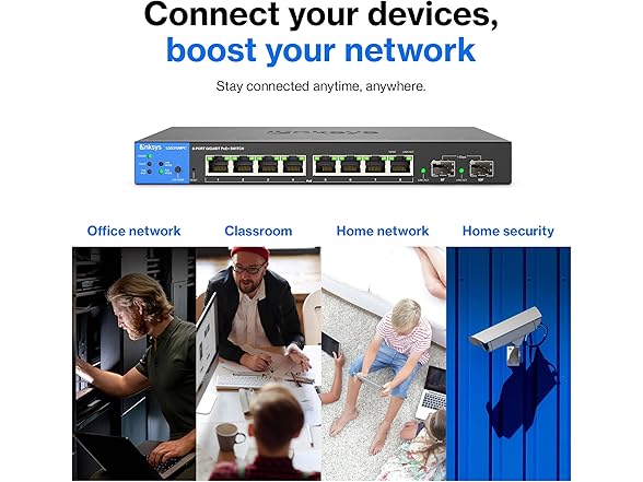 Linksys 8-Port Gigabit Network PoE+ Switch