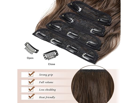 VRBEATTER Clip in Long Wavy Synthetic