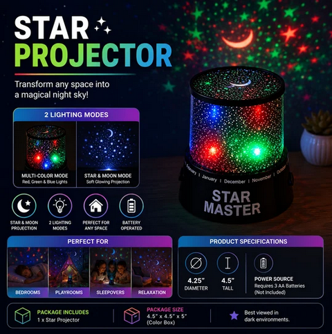 Star Projector Night Light – LED Starry Sky Projector - Gallery 4
