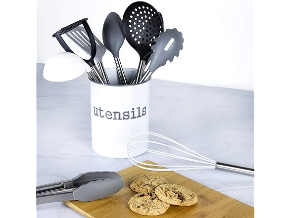 Cook With Color 10 Piece Nylon Cooking Utensil Set with Holder