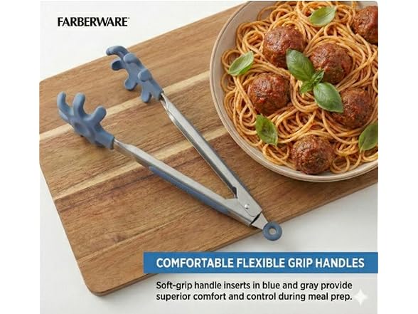Farberware Silicone Tip Kitchen Tongs Set