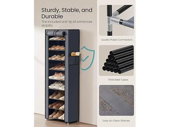 SONGMICS URXJ034GN02 SONGMICS 10-Tier Shoe Rack