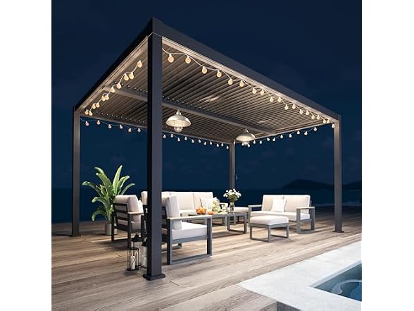 FansaFurn Louvered Pergola 12'x16'