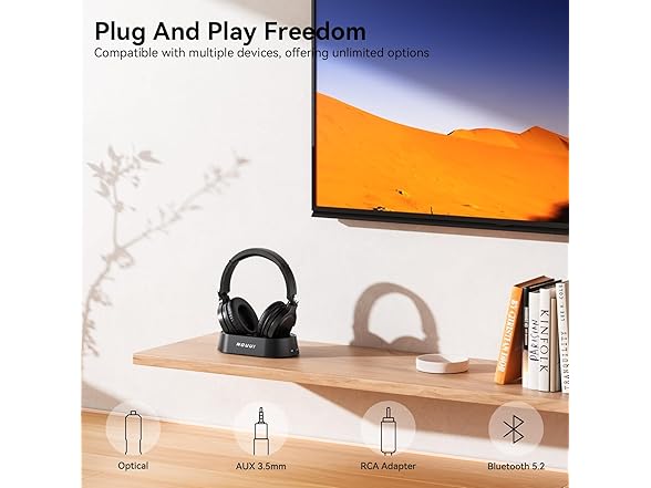 NOUUI Wireless Headphones for TV Watching