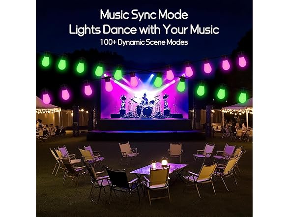 100ft Outdoor String Lights | RGBW | Remote