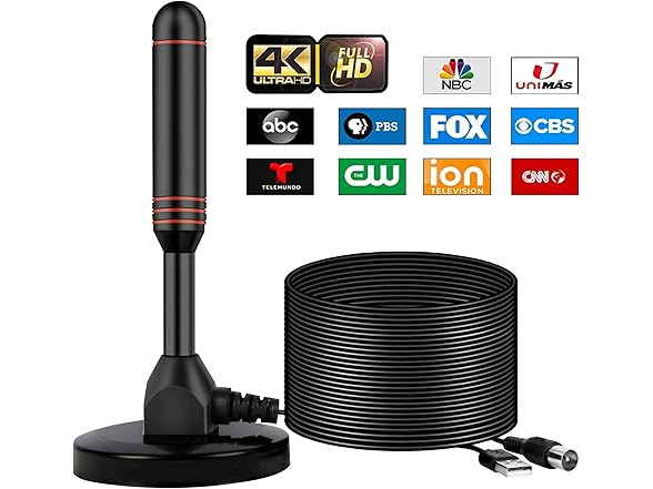 EXOVOW Indoor TV Antenna with 2 Signal Boosters
