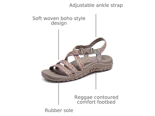 Skechers Women's Reggae Dream Weaver Outdoor Sandal, 7