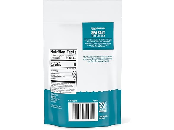 Amazon Grocery Amazon Brand - Happy Belly Sea Salt, Fin