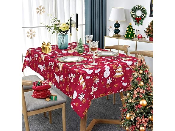 CAROMIO Rectangle Table Cloth Christmas