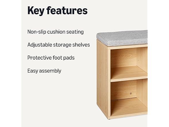Amazon Basics Shoe Storage Bench with Cushion