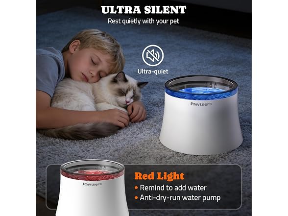 Pawtners 1 Gal/3.5L Dog Water Fountain