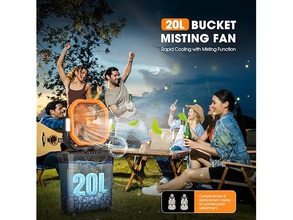 Ausic 5 Gal 12" Portable Misting Fan