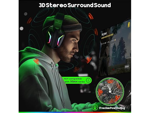 WESEARY Wireless Gaming Headsets for PC