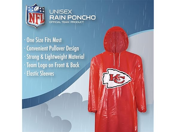 Waterproof Rain Poncho Adults Sporty