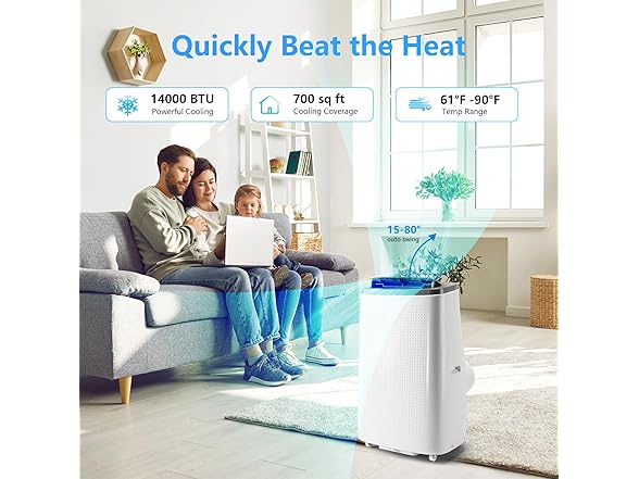 dainslef 3-in-1 14000 BTU Portable Air Conditioner