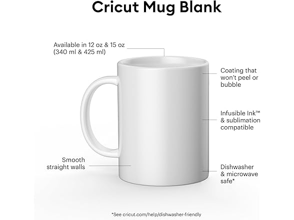 Cricut Blank Mug, Ceramic-Coated