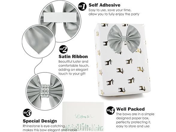 LiBongTa 3.5 Silver Bow Premade Bows