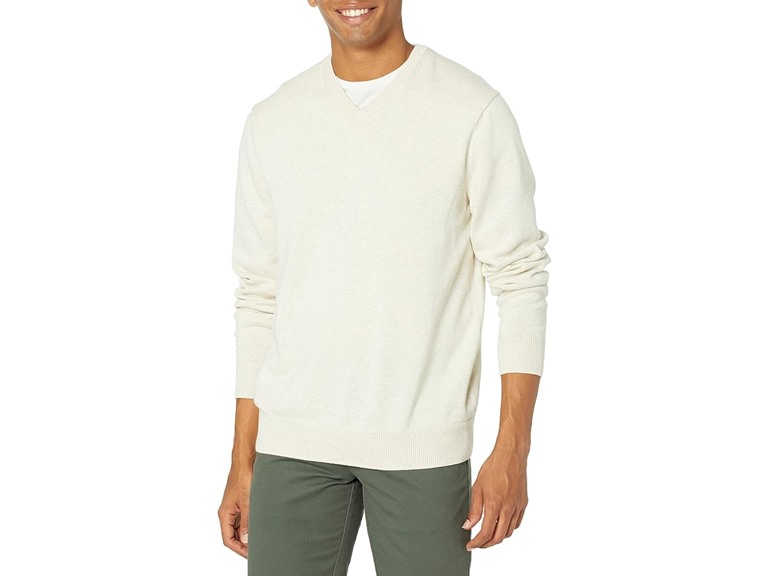 Amazon Essentials Men's V-Neck Pullover Sweater (Available in Big & Tall), Oatmeal Heather, XX-Large