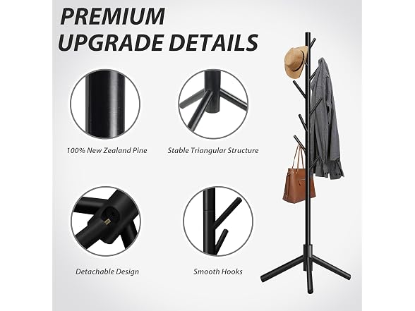 Unisakey 8-Hook Freestanding Coat Rack