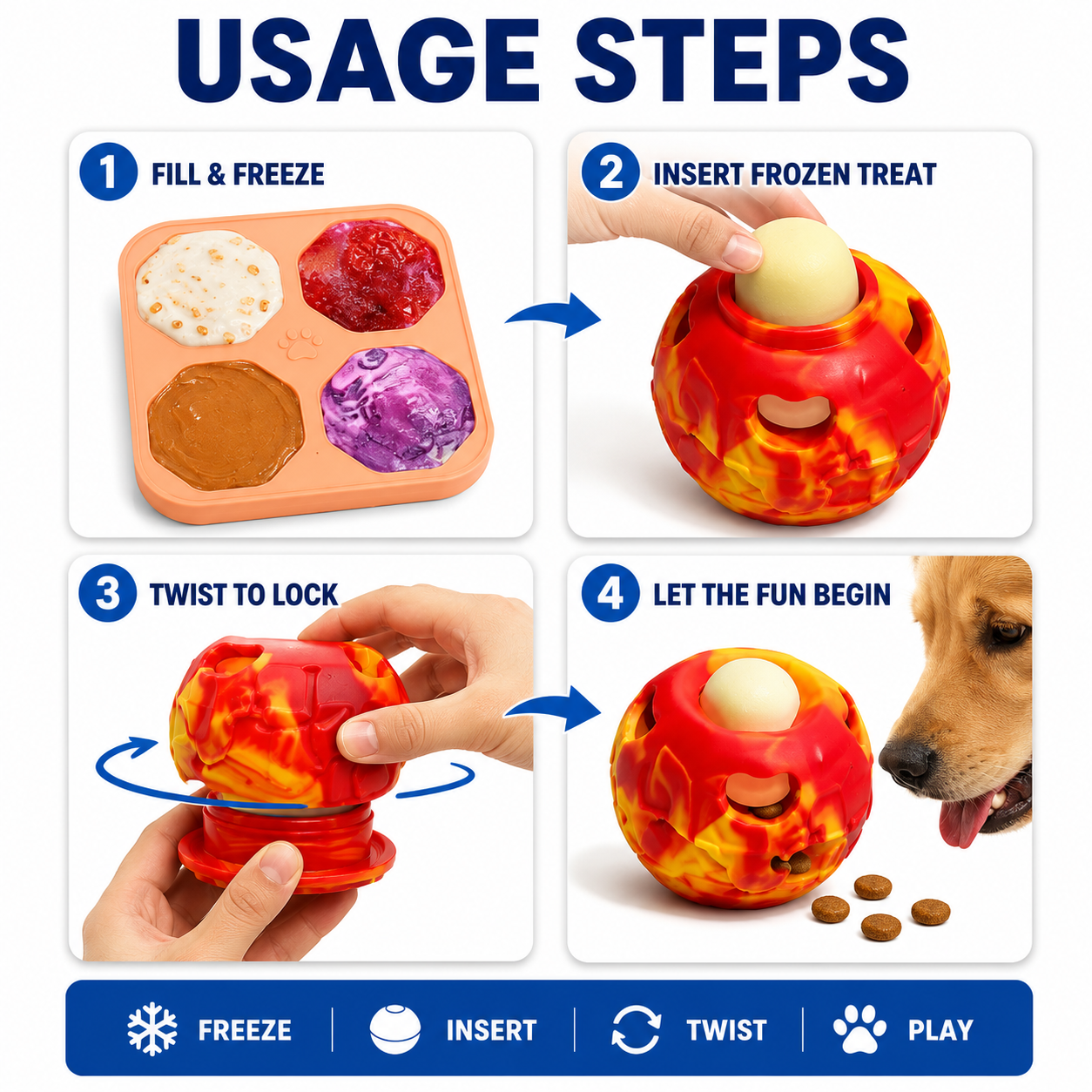 Dog Treat Ball w/ Freezer Tray - Gallery 6