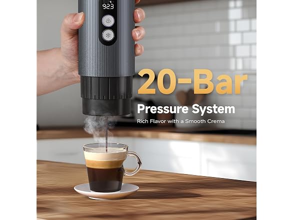 AMZCHEF Portable Coffee Maker, Silver