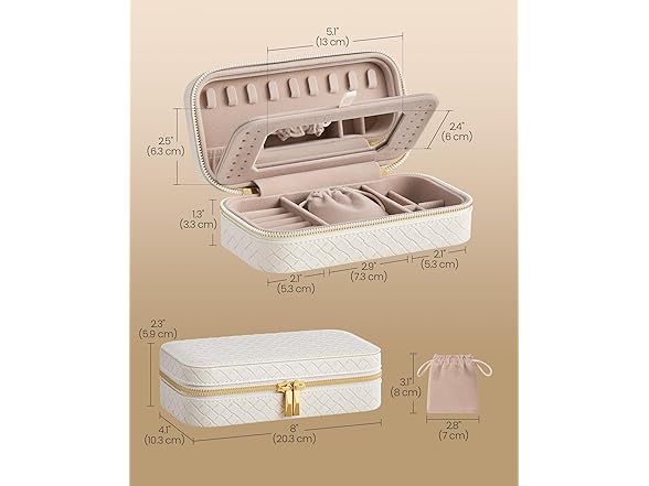 SONGMICS HOME Travel Jewelry Case