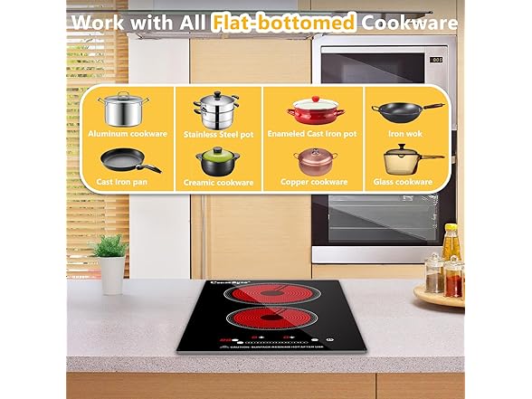 2 burner Electric Cooktop (Touch control)