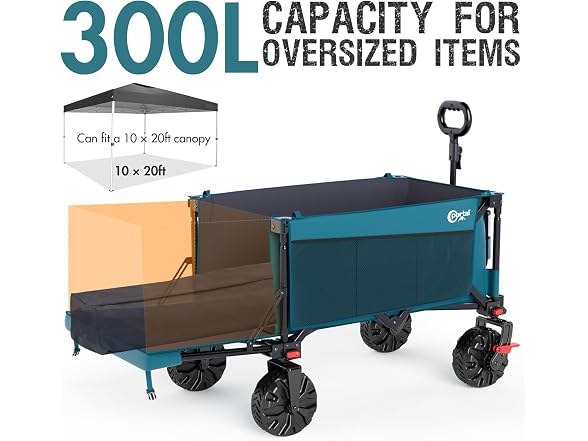 Portal Black 300L Foldable Wagon Cart