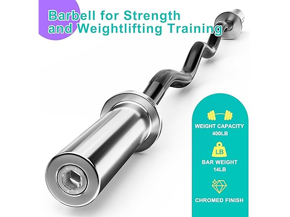 4ft EZ Curl Bar 400LB Load Capacity