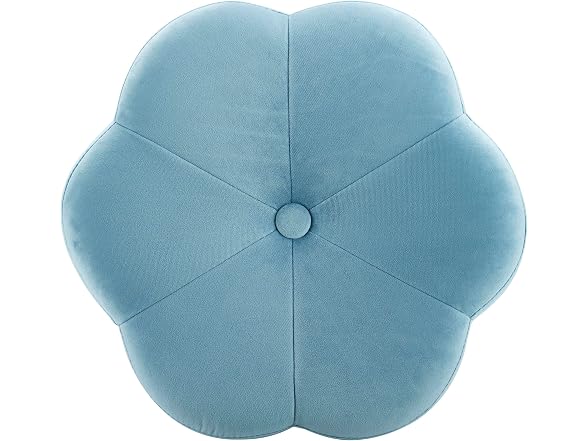 Linon Talulah Light Blue and Gold Vanity and Accent Stool