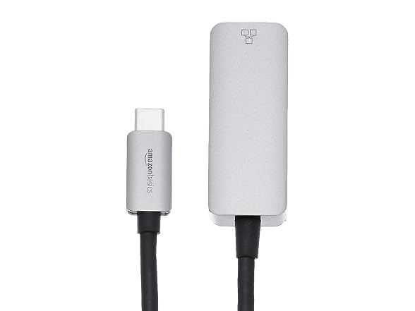 Amazon Basics Aluminum USB-C to RJ45 Gig