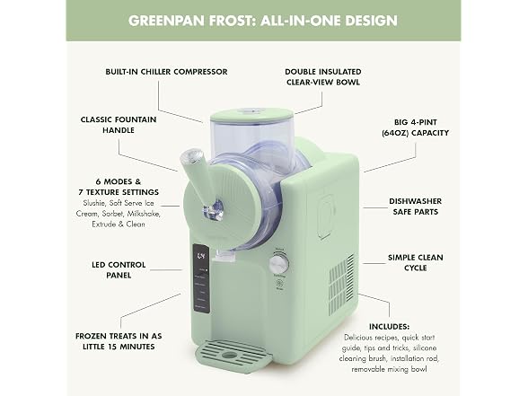 GreenPan Frost Ice Cream Maker & Slushie Machine