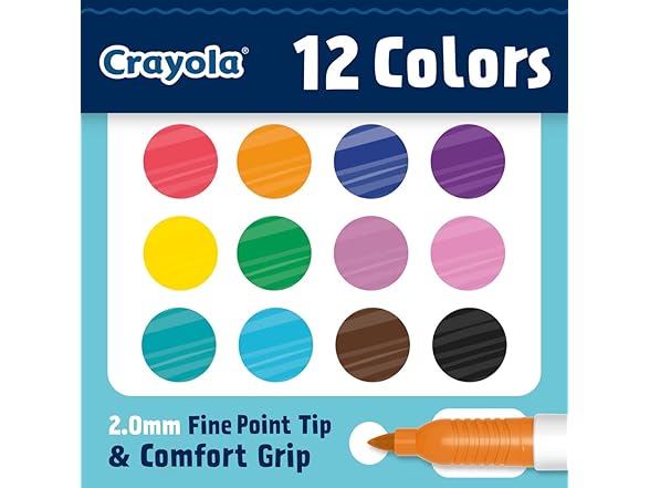 Crayola Fine Point Markers (12ct) No Bleed