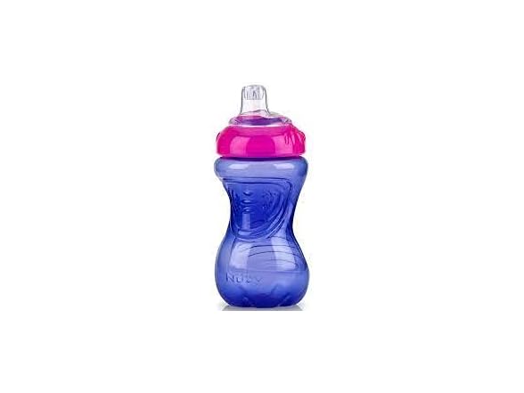 Nuby No-Spill Easy Grip Cup, 10 (Pink/Purple/Blue)