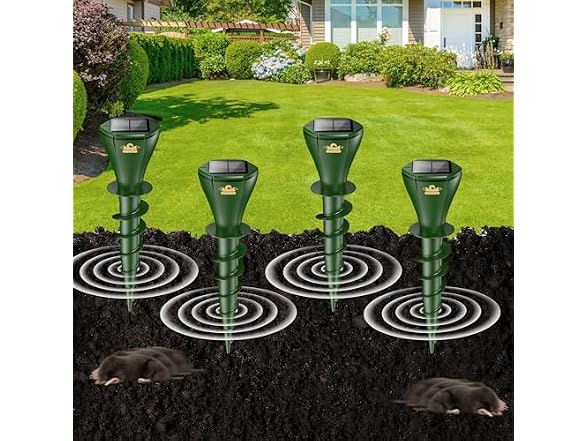 Mole Repellent for Lawns, Solar Powered