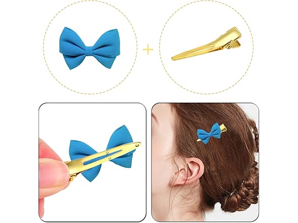 100pcs 1.4 Inches (3.5 cm) Golden Single Prong Curl Clips
