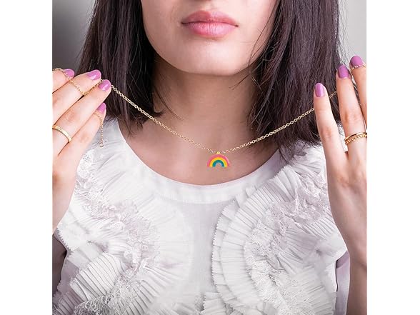 Bisexual Pride Rainbow Shape Necklace